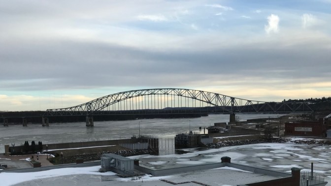 View of Mississippi River and shores of Illinois.