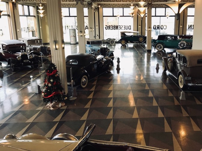 View of showroom from staircase.