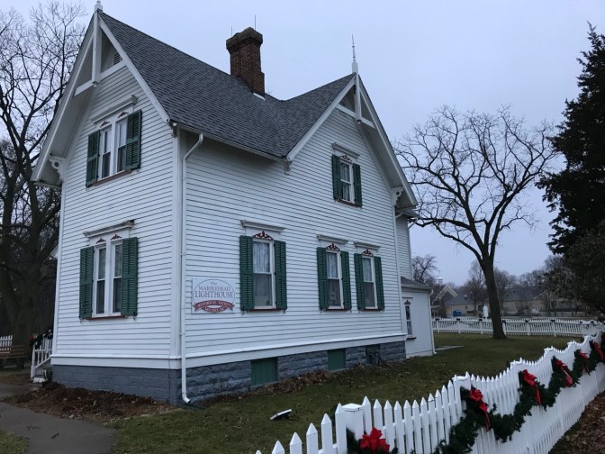 Lighthouse keepers home, a two-store white-sided building.