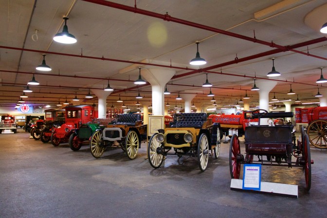 Rows of trucks, from earliest days of the automobile.