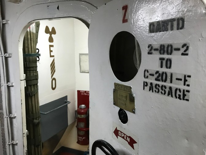 Open hatch to engine room.