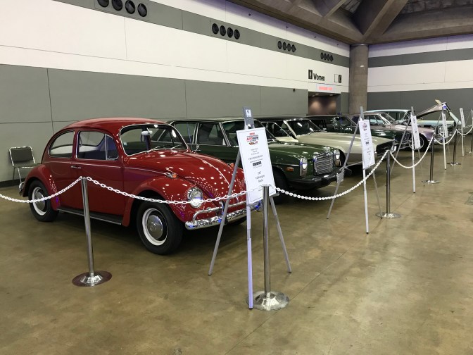 Row of classic cars.