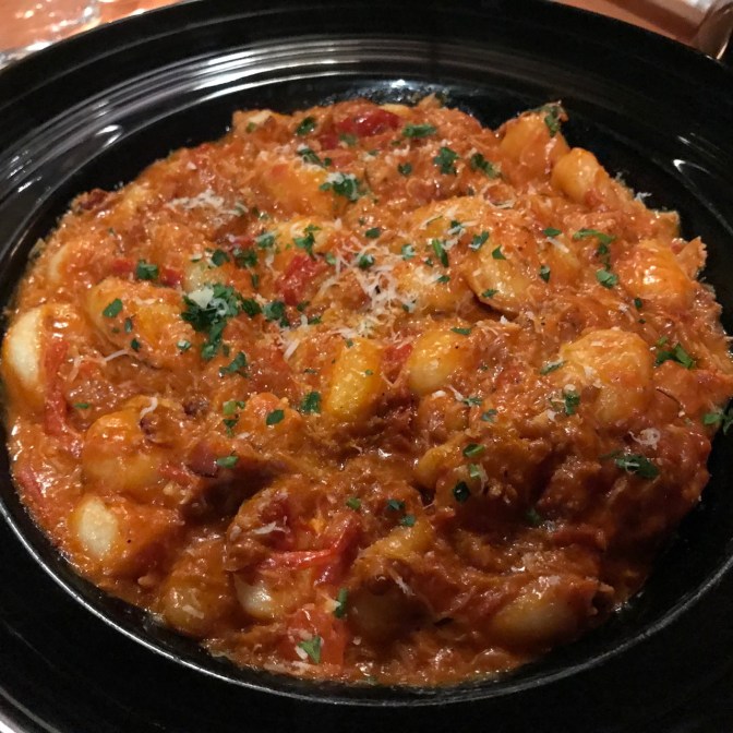 Dinner was sublime. We started with two appetizers: Olive Taverna Novo, a warm olive medley cooked with citrus zest and olive oil, along with an order of grilled octopus with cannellini beans.