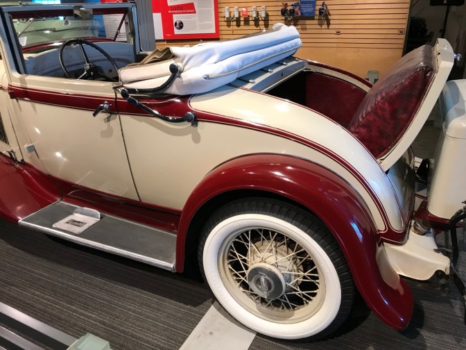 1932 Plymouth convertible with opened rumble seat.