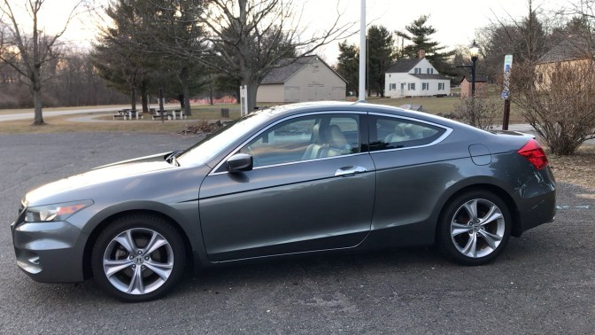 2012 Honda Accord coupe, parked in parking lot of East Jersey Old Towne Village.