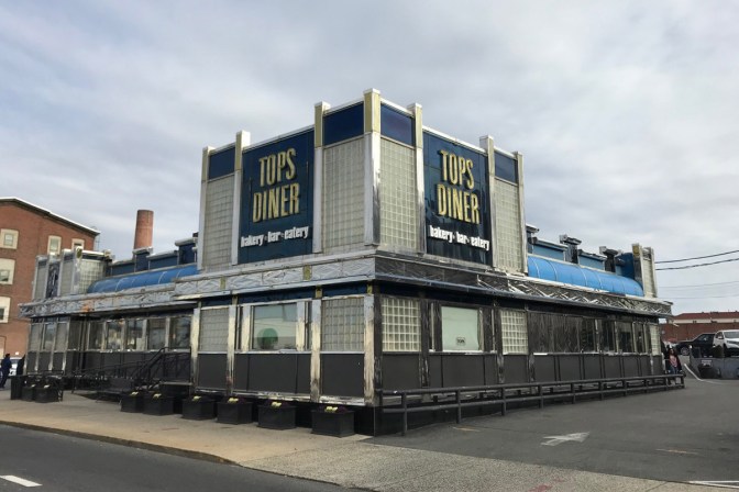 Exterior of Tops Diner in Newark, NJ.