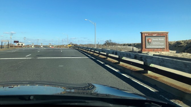 Entrance to Snady Hook National Park.