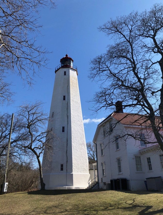 Exterior of Sandy Hook Lighthouse.