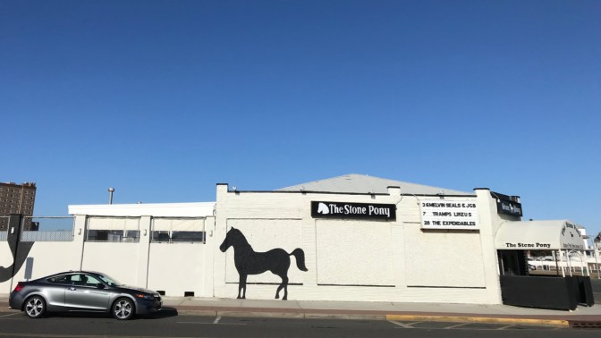 Gray 2012 Honda Accord parked in front of The Stone Pony.