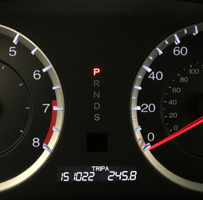 Car odometer reading 151022 TRIP A 245.8.