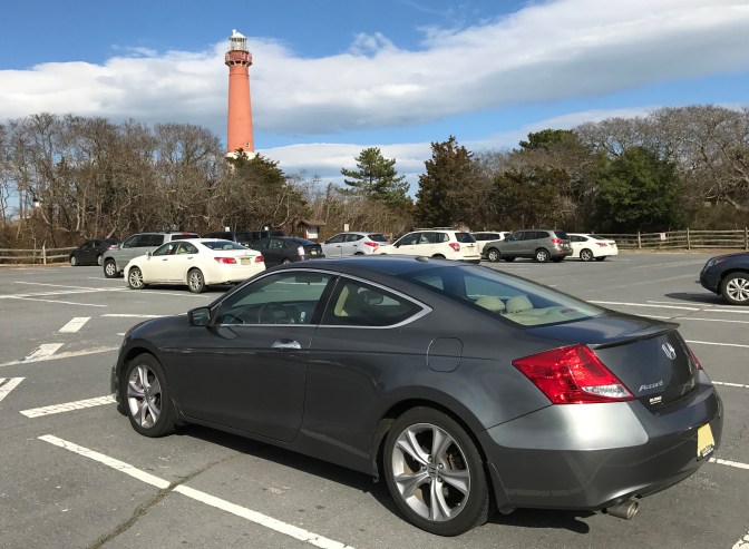 2012 Honda Accord parked in front of Barnegat Light.