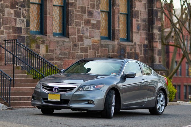 2012 Honda Accord, parked in front of stone church.