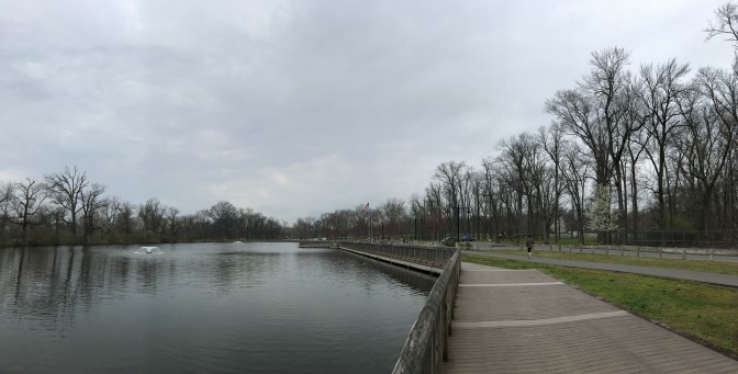 Esplanade along banks of Raritan River in Johnson Park.