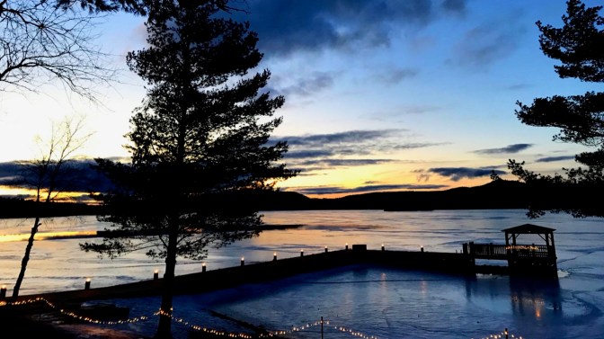 View of Fourth Lake at twilight.