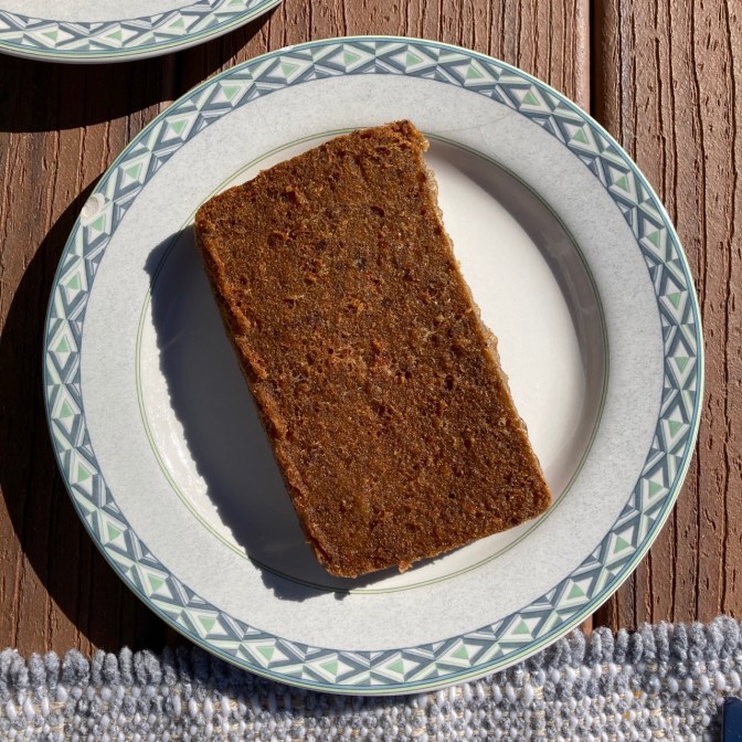 Scrapple on a plate.