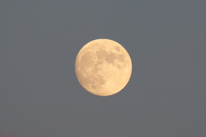 Full moon in sky.