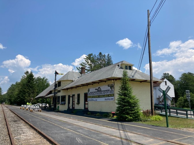Thendara train station, with its tracks running into the distance.