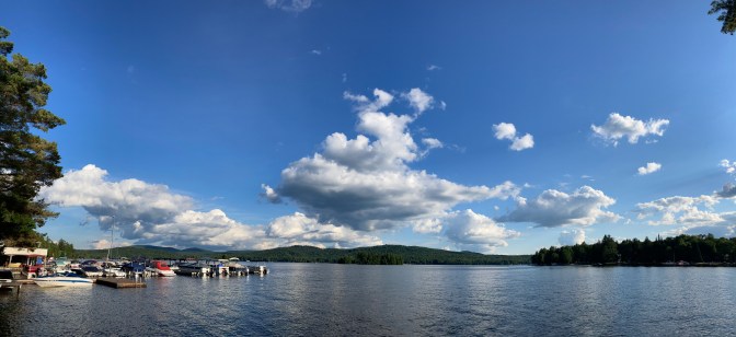 Panorama of Fourth Lake in the Adirondacks.