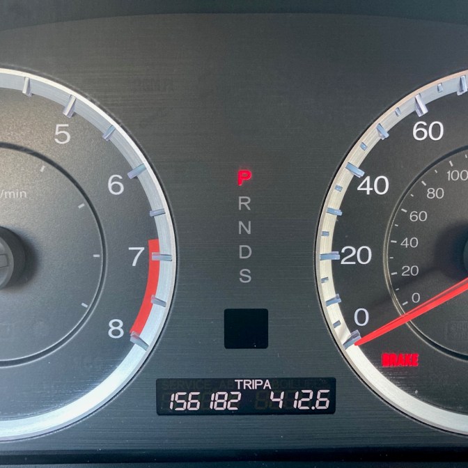 Car odometer reading 156182 TRIP A 412.6