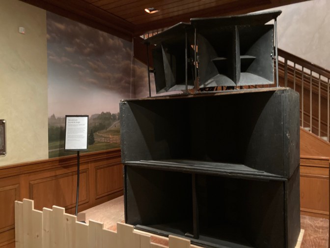 Speakers from Woodstock stage.