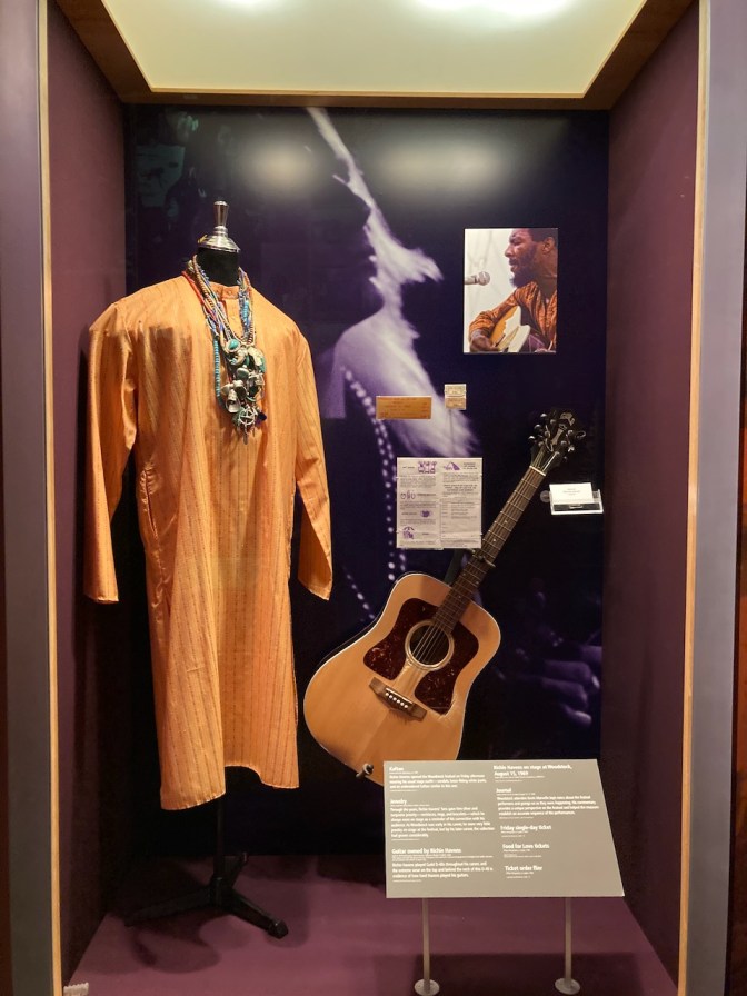 Display with guitar and costume from Richie Havens.