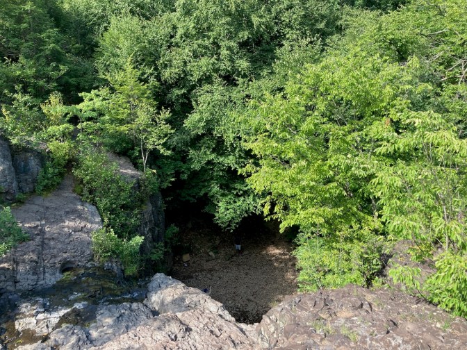 View looking downward at Hemlock Falls.