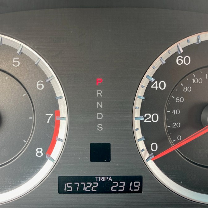 Car odometer reading 157722 TRIP A 231.9