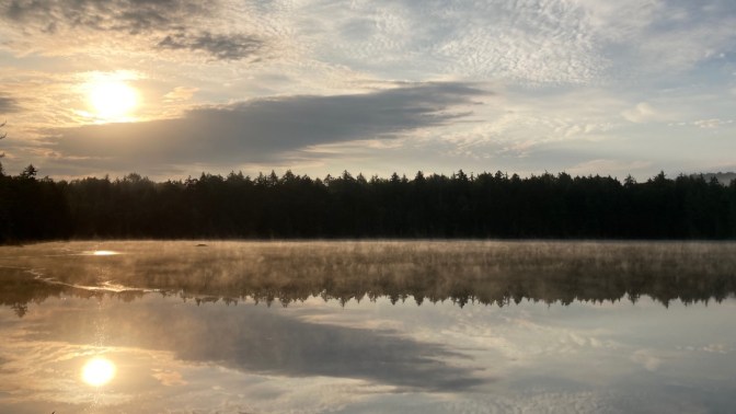 Sunrise over Quiver Pond.