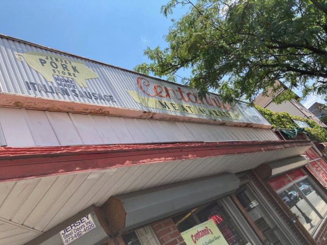 Centanni's marquis sign above door.