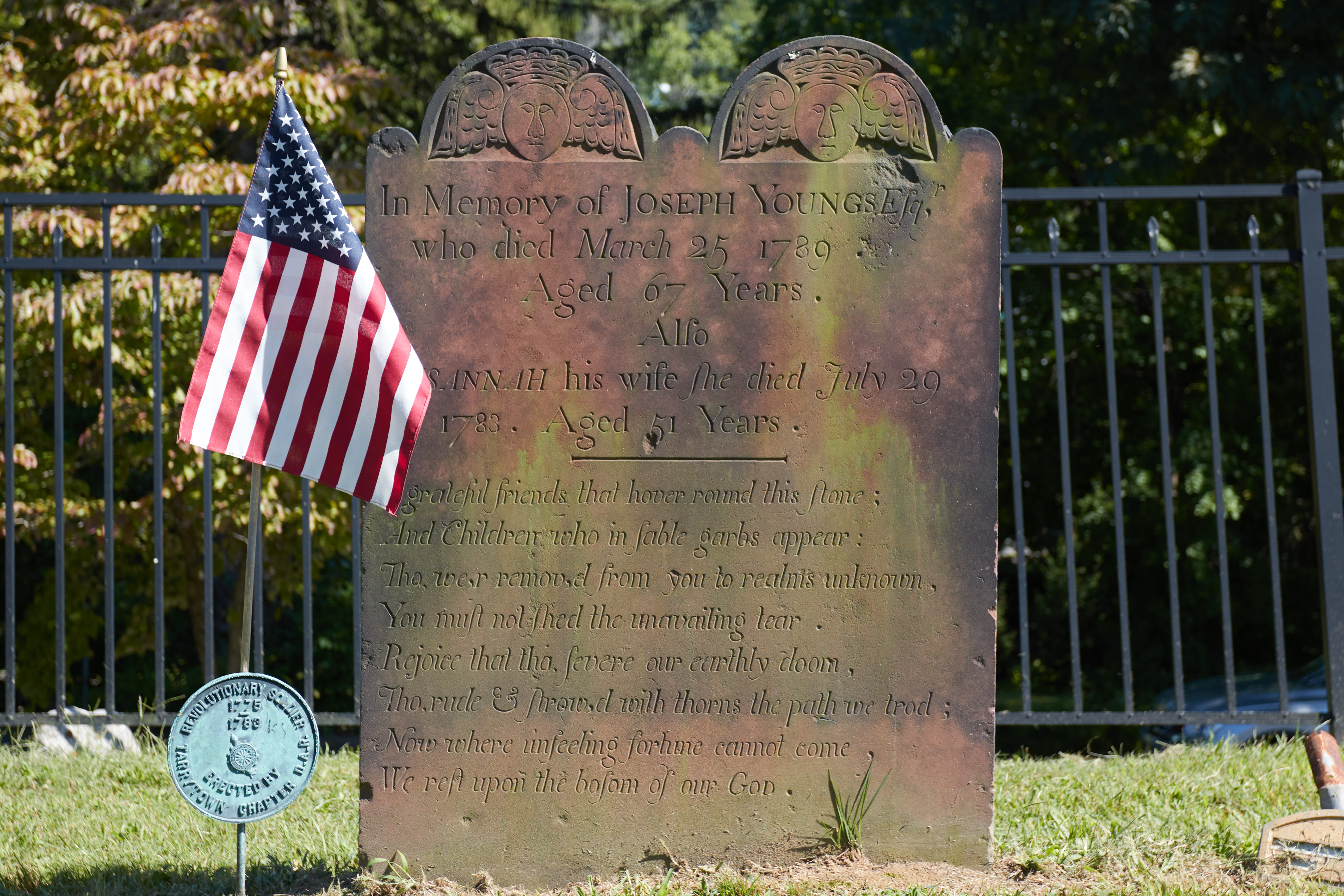 Tombstone for Joseph Young and Sannah, his wife.