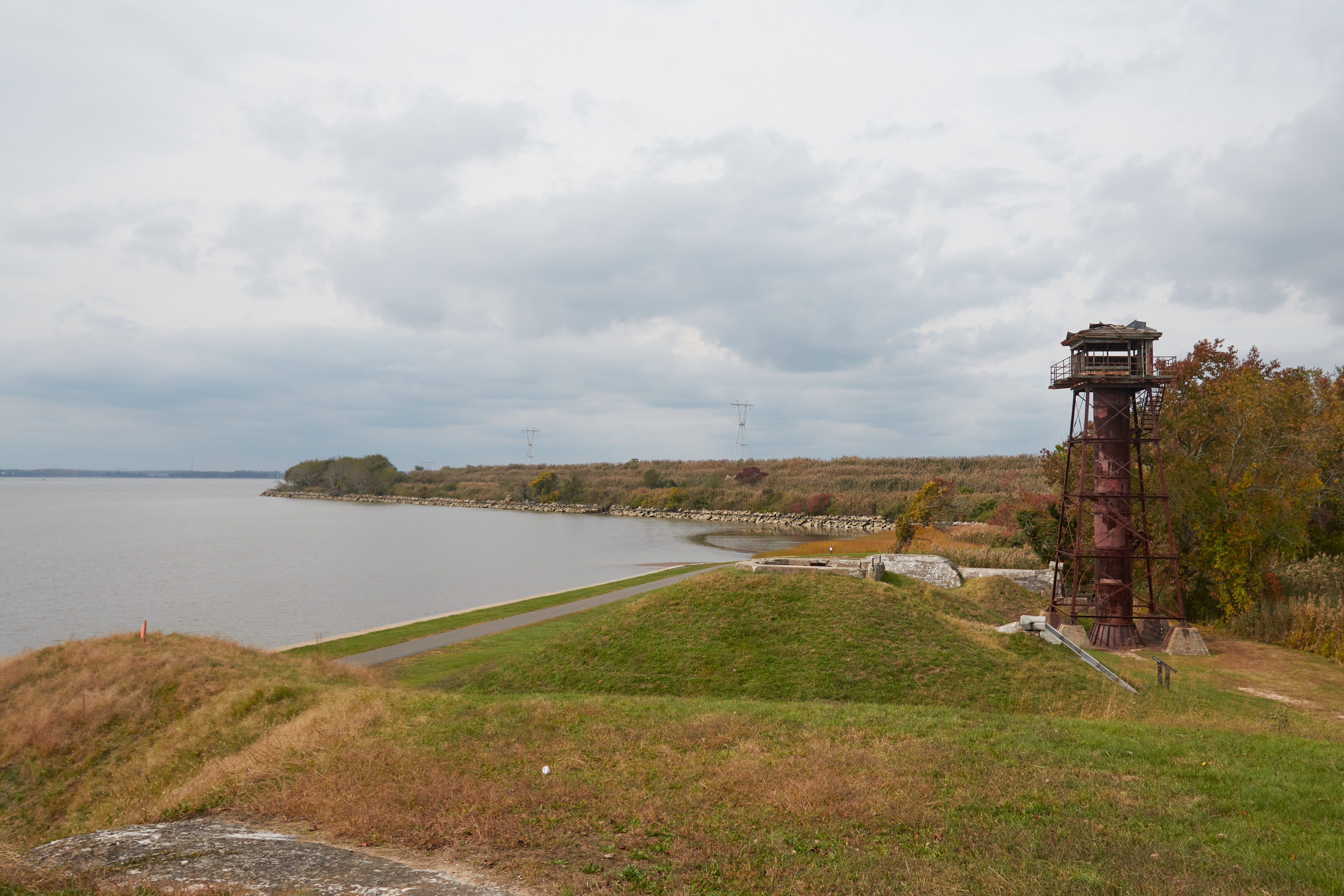 View of watch tower overlooking the river.