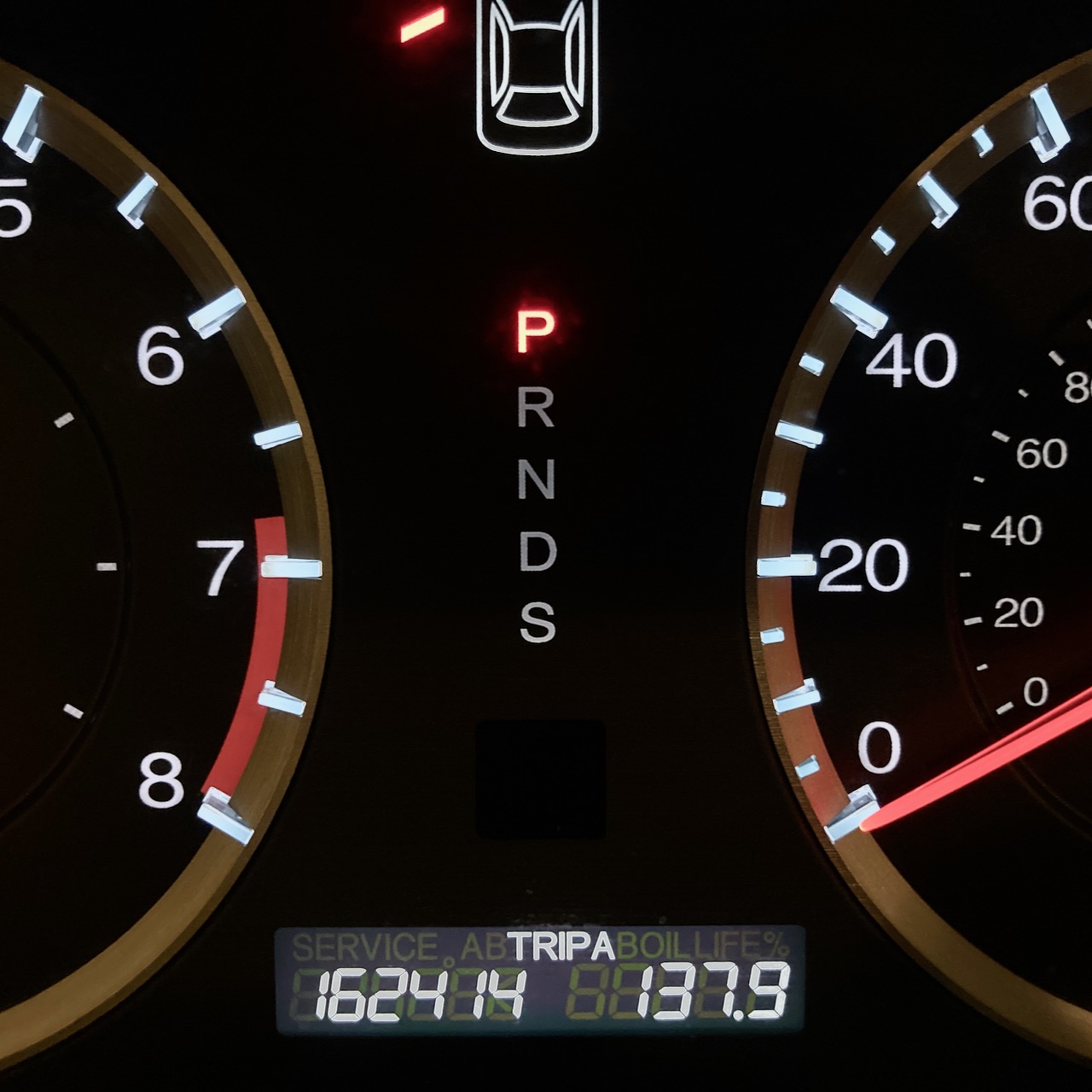 Car odometer reading 162414 TRIP A. 137.9