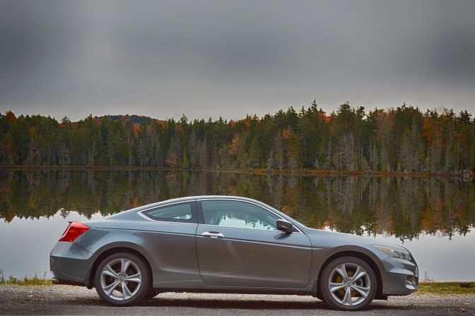 2012 Honda Accord parked in front of Quiver Pond.