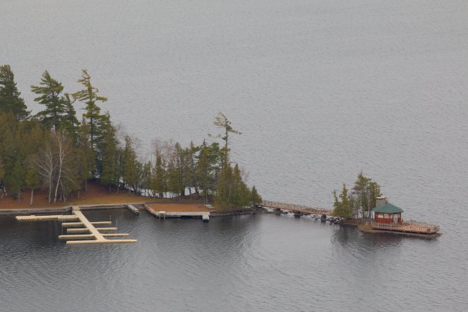 View of pier and dock on Fourth lake.