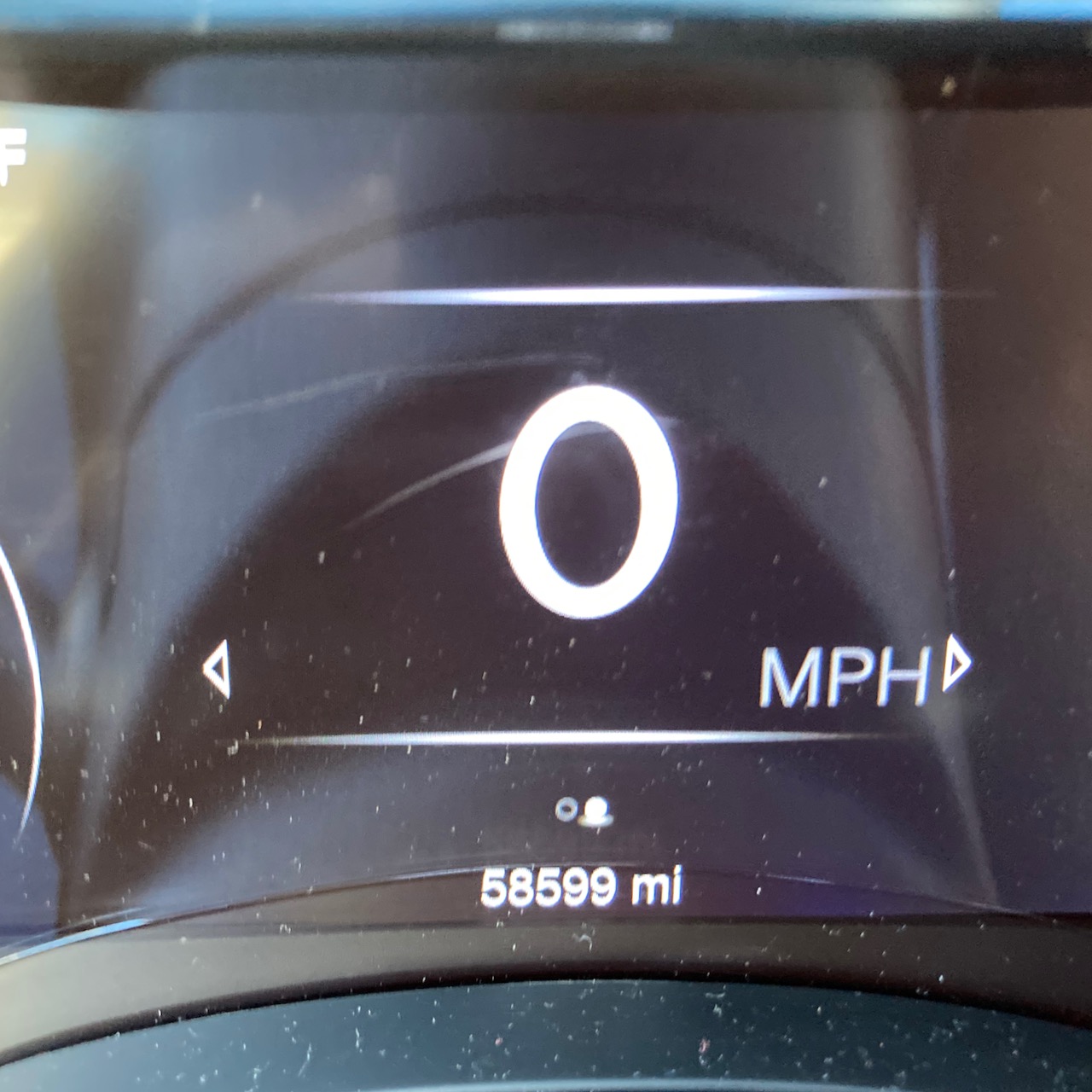 Jeep Grand Cherokee odometer reading 58599 miles