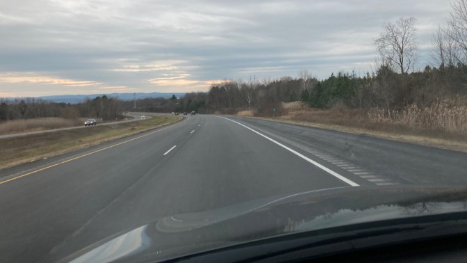 View of Route 28 southbound toward Utica.