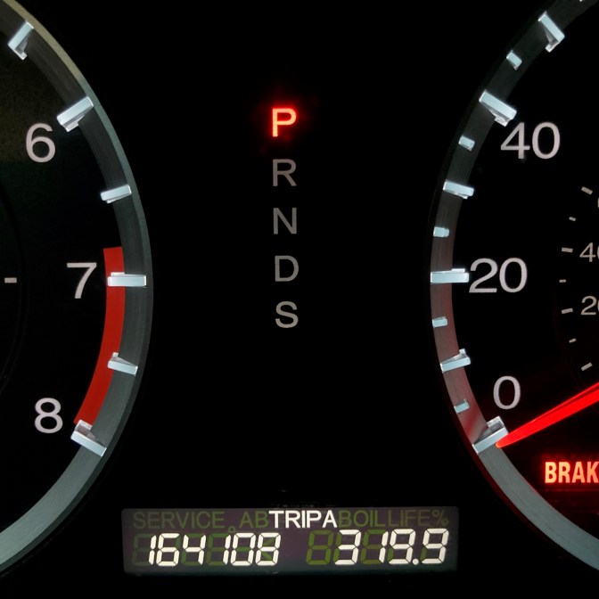 Car odometer reading 164108 TRIP A 319.9