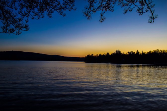Sunset over Fourth Lake.