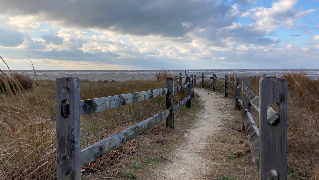 Path through dunes to Miami Beach.