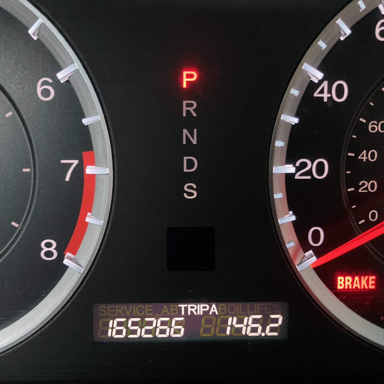 Car odometer reading 165266 TRIP A 146.2
