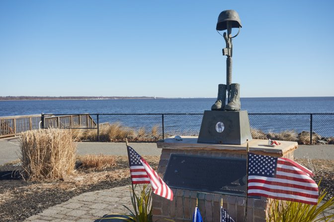 Memorial to fallen soldier.