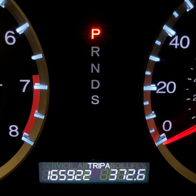 Car odometer reading 165922 TRIP A 372.6