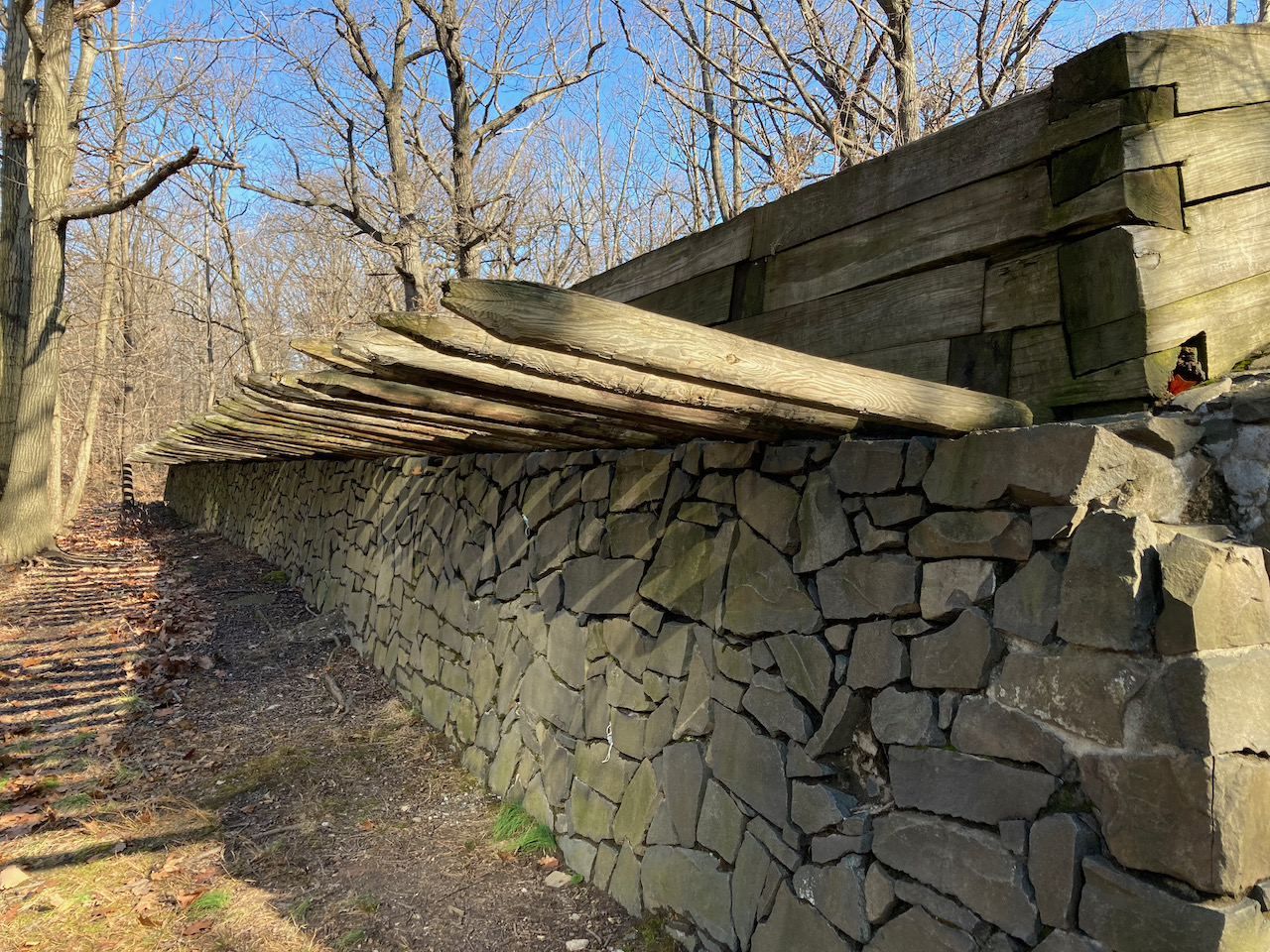 Earthenwork defensive fortification.