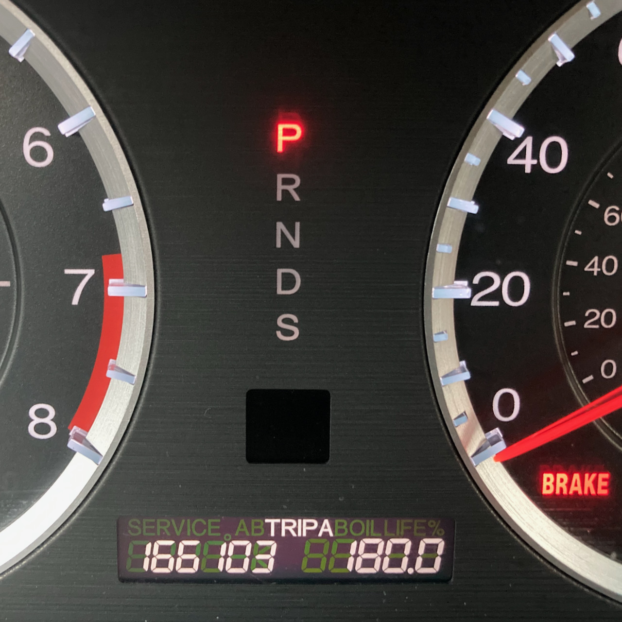Car odometer reading 166103 TRIP A 180.0