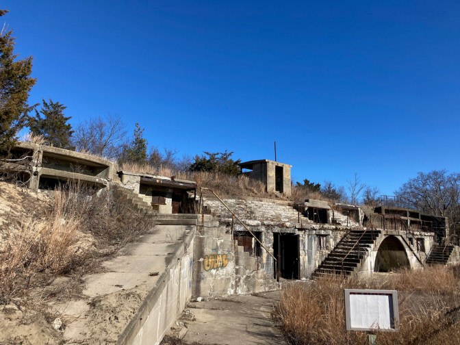 Crumbling military fortifications.