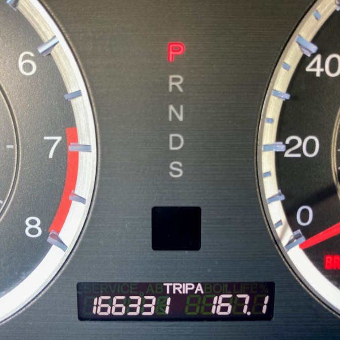 Car odometer reading 166331 TRIP A 167.1