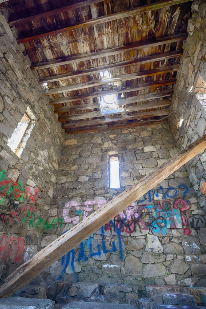 Interior of fire tower.