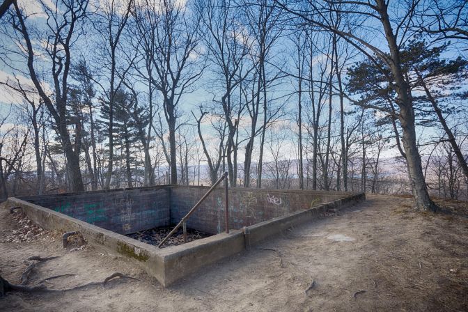 View of concrete swimming pool.