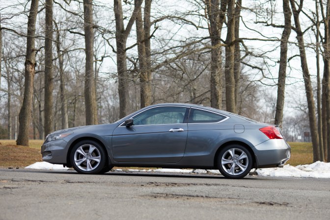 2012 Honda Accord coupe, parked in publci park.