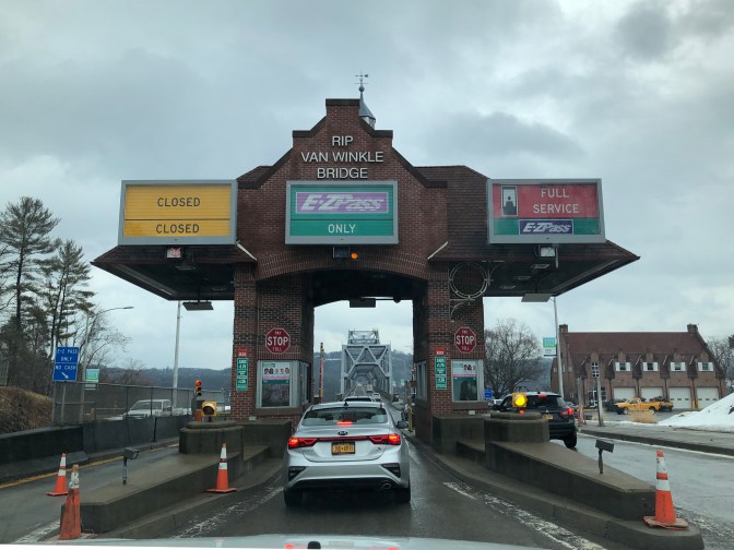 Toll booth for Rip Van Winkle Bridge.